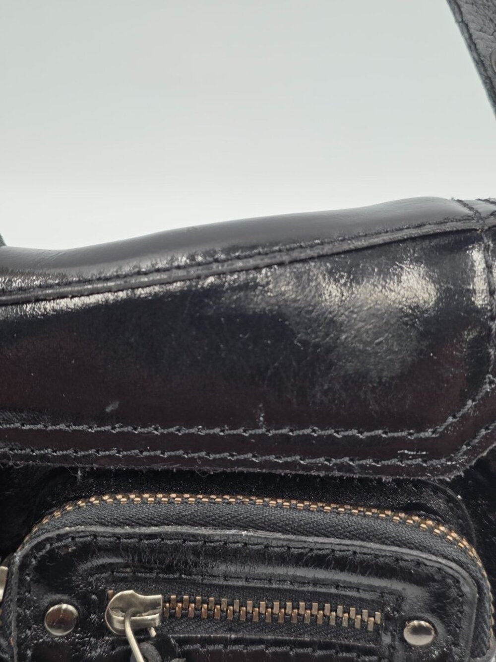 Free People Women's Black Leather High Speed Croosbody Shoulder Bag Sz S 3932 - Picture 8 of 16